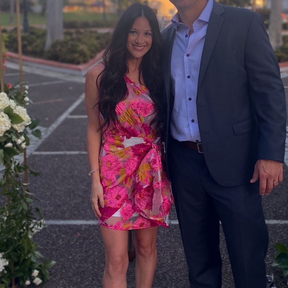 One Shoulder Floral Mini Dress- Size 2